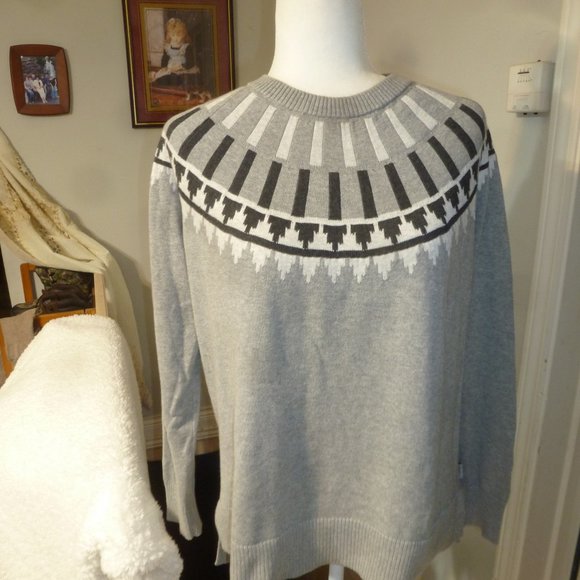 Eddie Bauer - NWOT Tunic Raglan  Sweater w/Crewneck decor  size L - Picture 1 of 11